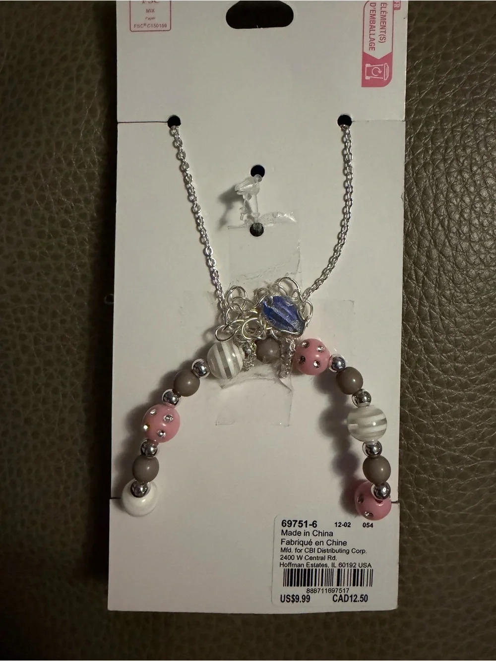 Claire’s Children's Pink Cat Pendant Necklace and Bracelet Set